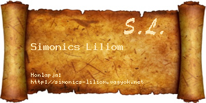 Simonics Liliom névjegykártya